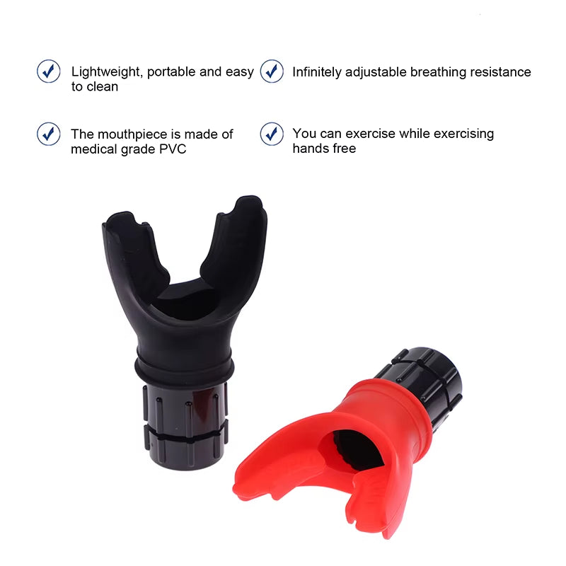 Lung Trainer Exercise Device with Silicone Mouthpiece for Home Health Care