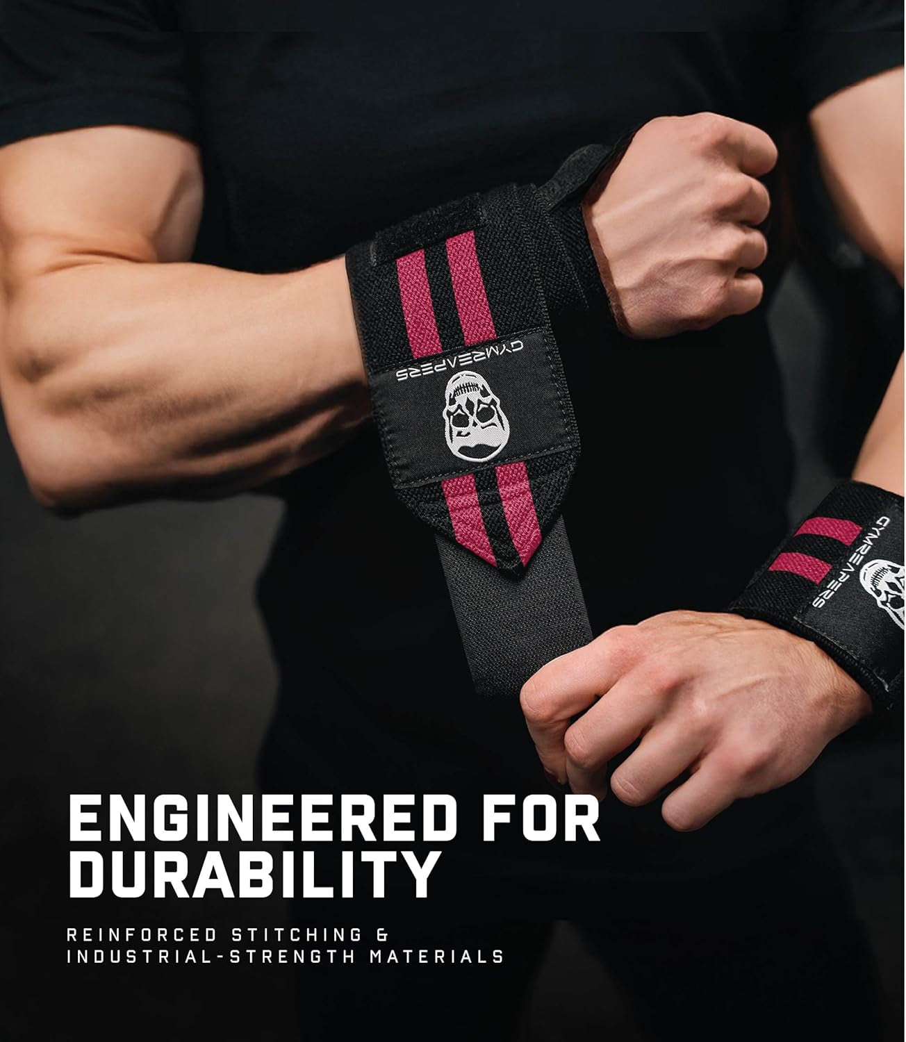 Weightlifting Wrist Wraps (IPF Approved) 18" Professional Quality Wrist Support with Heavy Duty Thumb Loop - Best Wrap for Powerlifting Competition, Strength Training, Bodybuilding.