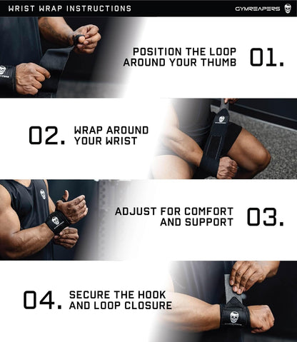 Weightlifting Wrist Wraps (IPF Approved) 18" Professional Quality Wrist Support with Heavy Duty Thumb Loop - Best Wrap for Powerlifting Competition, Strength Training, Bodybuilding.